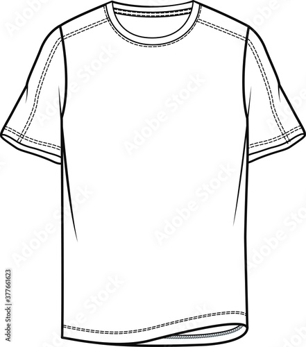 Men t shirt fashion flat sketch template. T-SHIRT DESIGN FOR MEN. VECTOR