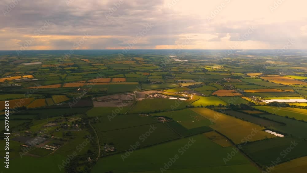 Sunny day aerial view fields in Wicklow Mountains. Beautiful irish landscape.Ireland.Europe. Sunny day aerial view fields in Wicklow Mountains. Beautiful irish landscape.Ireland.Europe.