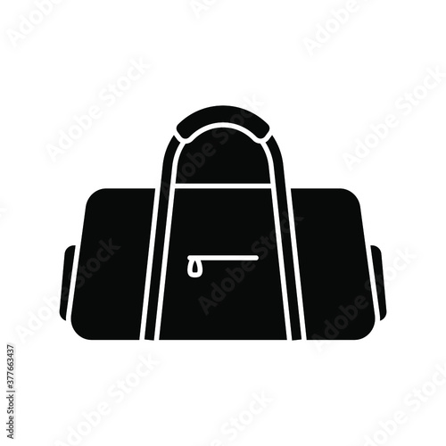 Vector gym bag icon, sports bag, fitness bag, isolated icon on white background.