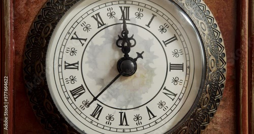 The hands of the clock on the dial go up to twelve. New Years Eve.
