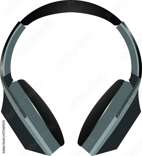wireless futuristic headphones vector gray and black