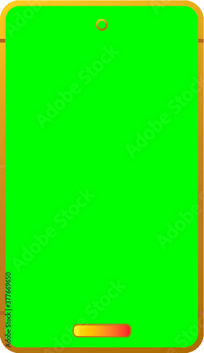 modern looking  smart phone thin bezels chroma key green screen vector editable