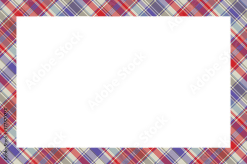Rectangle borders and Frames vector. Border pattern geometric vintage frame design. Scottish tartan plaid fabric texture. Template for gift card, collage, scrapbook or photo album and portrait.