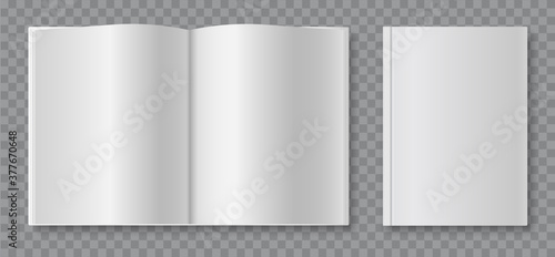 Blank book cover template. Isolated on transparent background. Vector