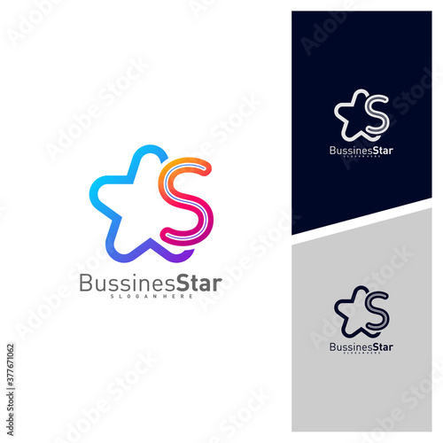 Letter S with Star Logo Template Design Vector, Concept, Creative Symbol, Icon