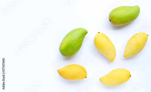 Wallpaper Mural Top view of mango on white background. Torontodigital.ca