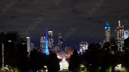 Melbourne paranoma skyline timelapse at night time 
melbourne city night time timelapse photo