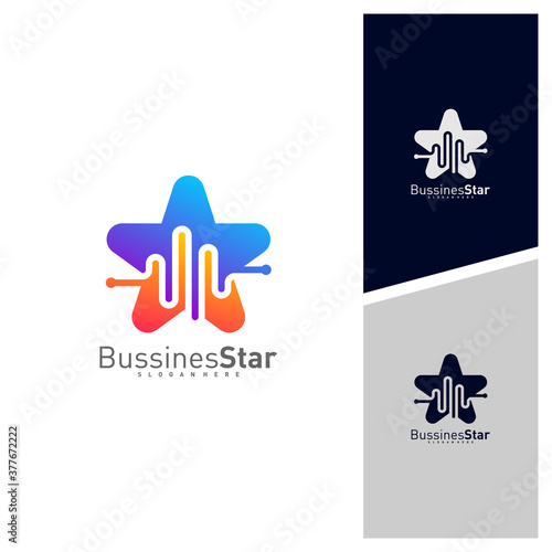 Star Pulse Logo Template Design Vector, Concept, Creative Symbol, Icon