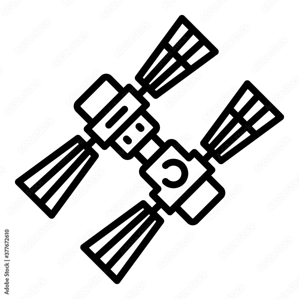 Orbit space station icon. Outline orbit space station vector icon for web design isolated on white background Orbit space station icon. Outline orbit space station vector icon for web design isolated on white background