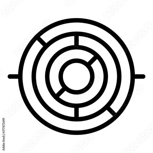 Top view gyroscope icon. Outline top view gyroscope vector icon for web design isolated on white background