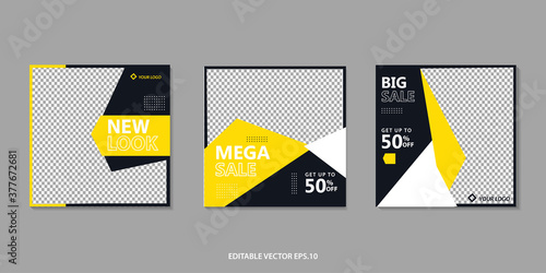 Editable Sosial media template sale background ,sale banner for web, poster design template, vector illustration eps.10