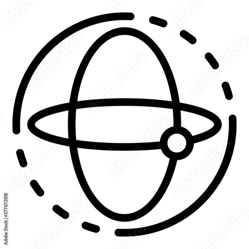 Aerospace gyroscope icon. Outline aerospace gyroscope vector icon for web design isolated on white background
