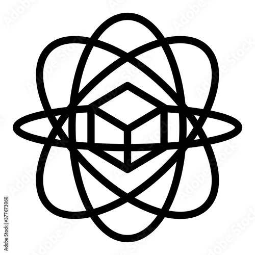 Spin gyroscope icon. Outline spin gyroscope vector icon for web design isolated on white background