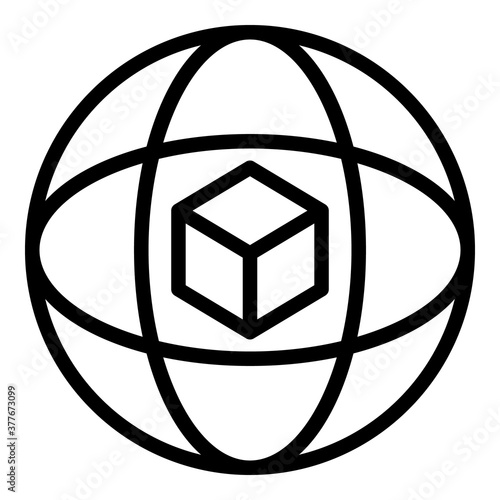 Inertia gyroscope icon. Outline inertia gyroscope vector icon for web design isolated on white background