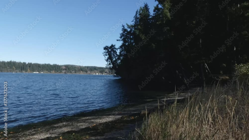 waves lap along shoreline of puget sound waves lap along shoreline of puget sound