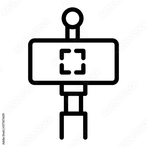 Phone selfie stick icon. Outline phone selfie stick vector icon for web design isolated on white background
