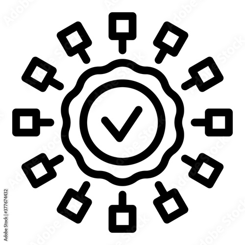 Approved scheme standard icon. Outline approved scheme standard vector icon for web design isolated on white background