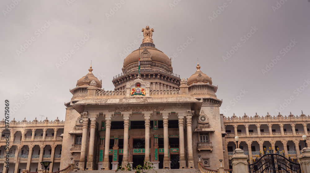 Suvarna Vidhana Soudha, bengaluru- 06 september 2020: indian vidhana soudha with the architectural Suvarna Vidhana Soudha, bengaluru- 06 september 2020: indian vidhana soudha with the architectural