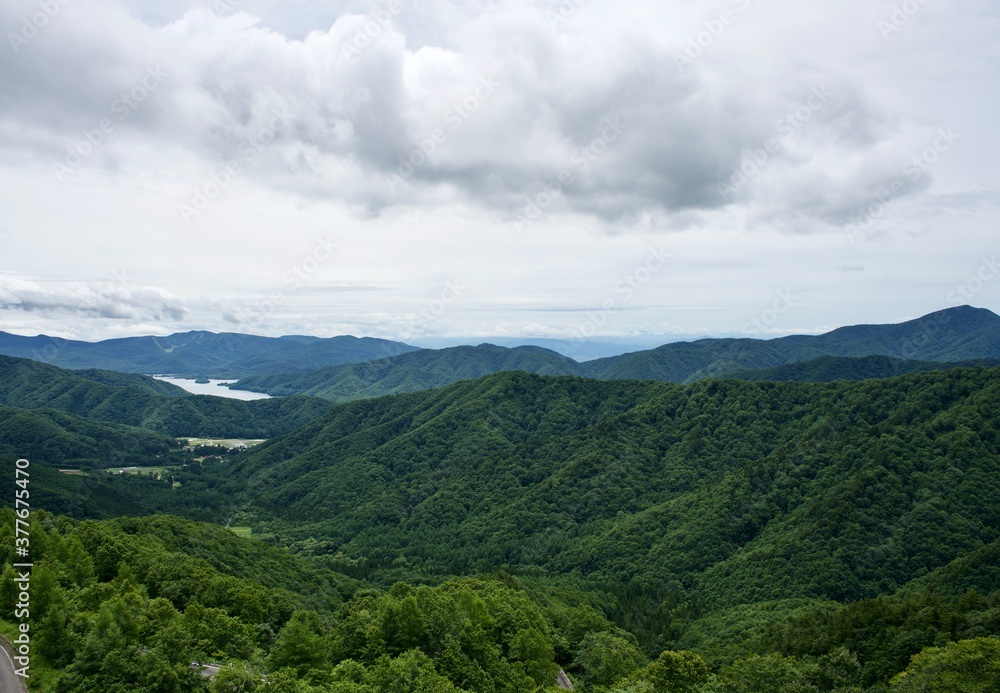 The Japanese Mountain View with cloud.