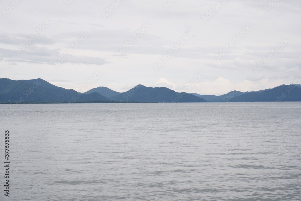 The view of Inawashiro lake in Fukushima.