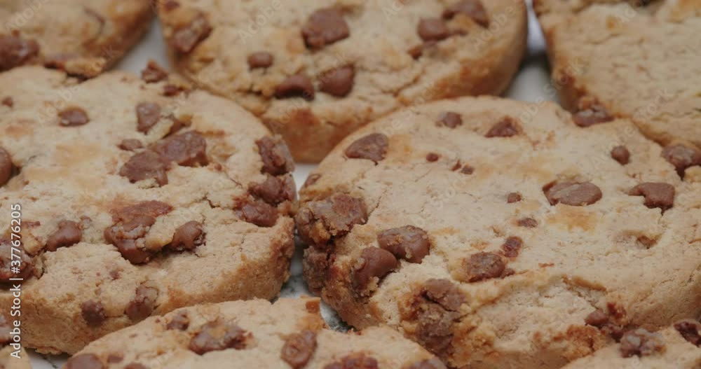 Chocolate chip cookies on plate Chocolate chip cookies on plate
