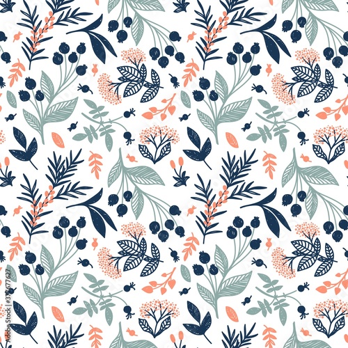WHITE WALLPAPER WITH BLUE BERRIES PAINTED ON IT