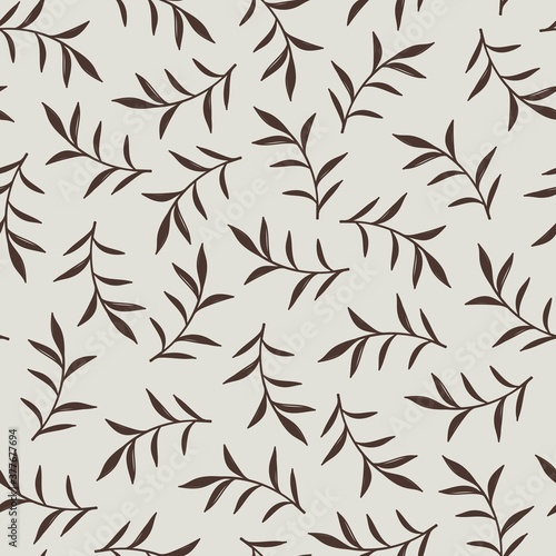 BEIGE WALLPAPER WITH PAINTED BROWN TWIGS