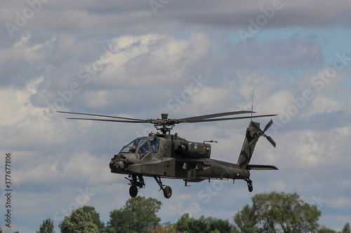 An AH-64D Apache Longbow attack helicopter