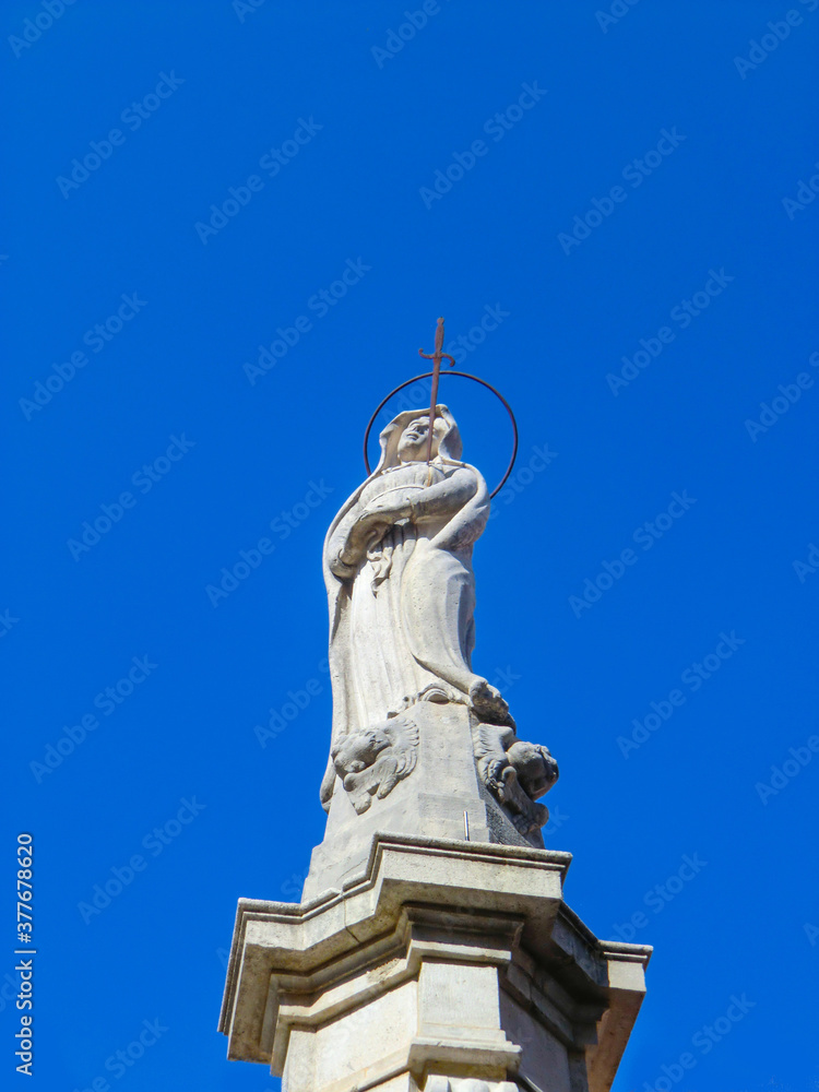 Statue of Holy Mary at the Church of L’Addolorata, Chiesa dell’Addolorata, Madonna Addolorata, Maratea, Basilicata, Italy, Europe