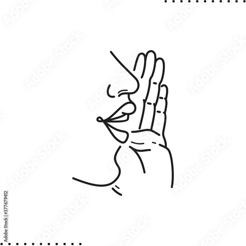 girl whispers, in secret vector icon in outlines