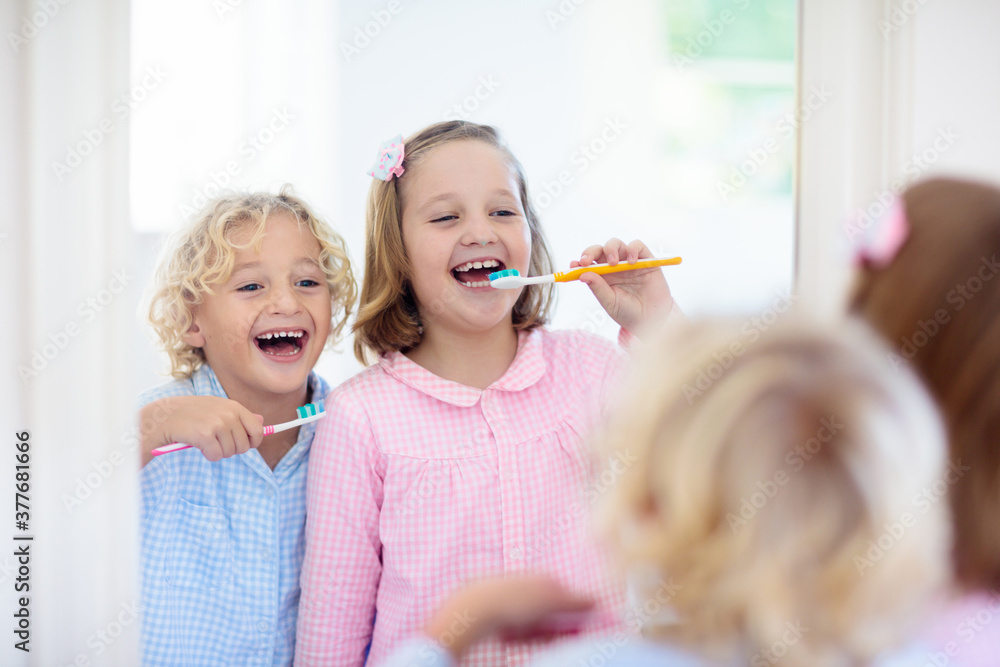 Child brushing teeth. Kids with toothpaste, brush. Child brushing teeth. Kids with toothpaste, brush.