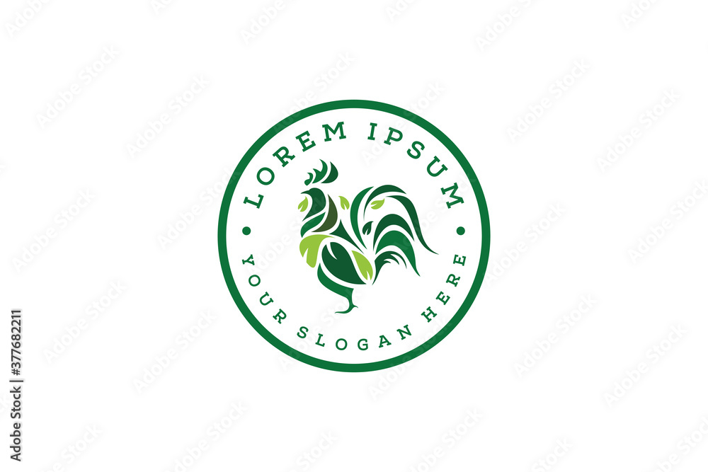 Chicken Leaf logo design vector Chicken Leaf logo design vector