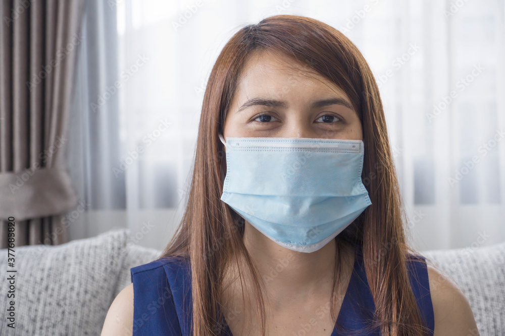 close up of women wearing face mask for protect virus. close up of women wearing face mask for protect virus.