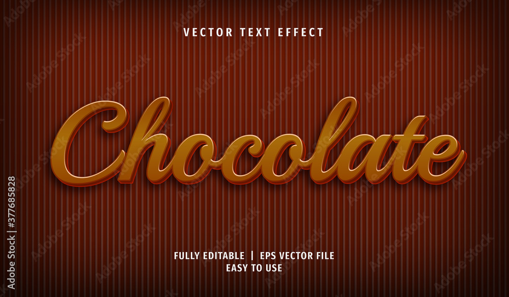 3D Chocolate Text effect, Editable Text Style