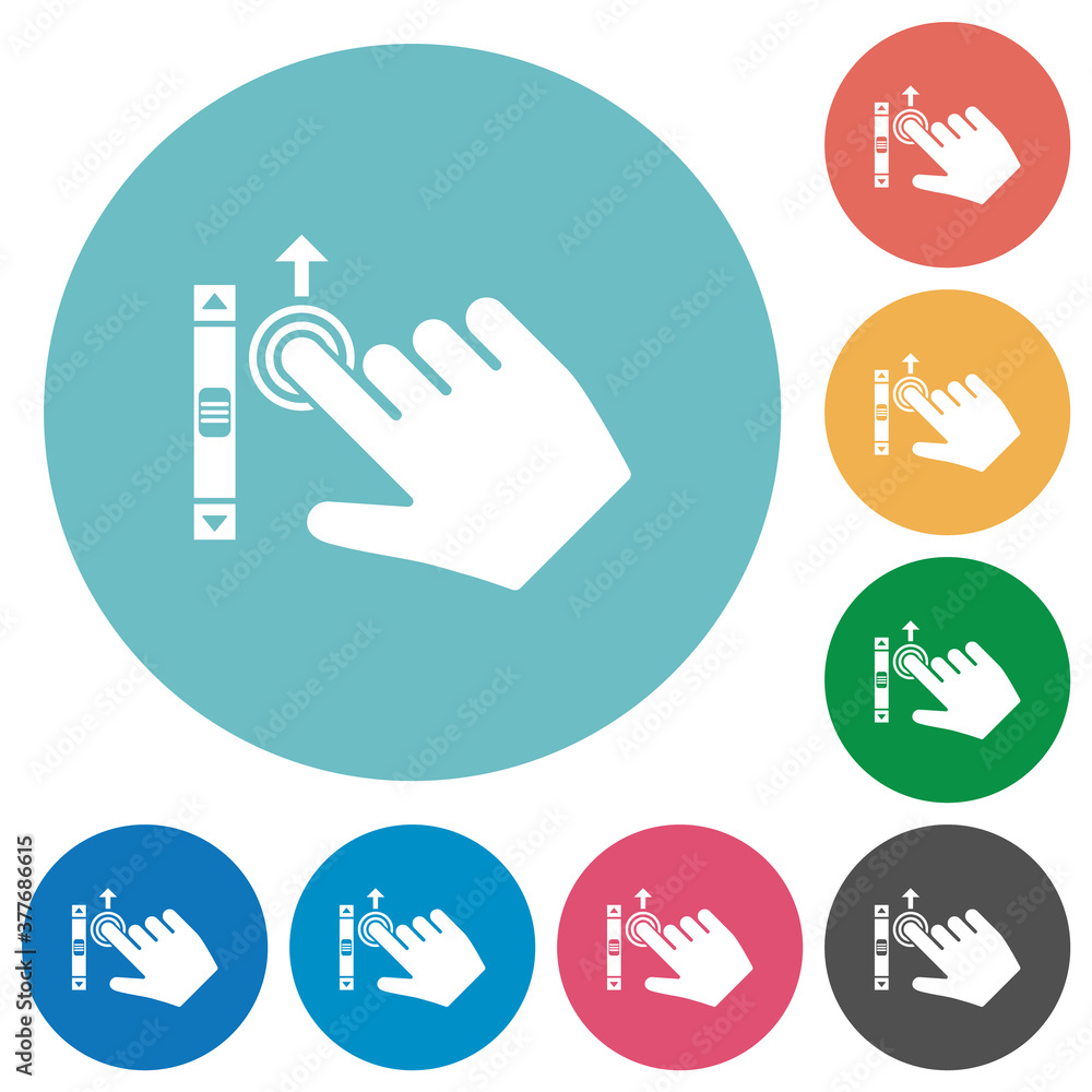 Right handed scroll up gesture flat round icons Right handed scroll up gesture flat round icons