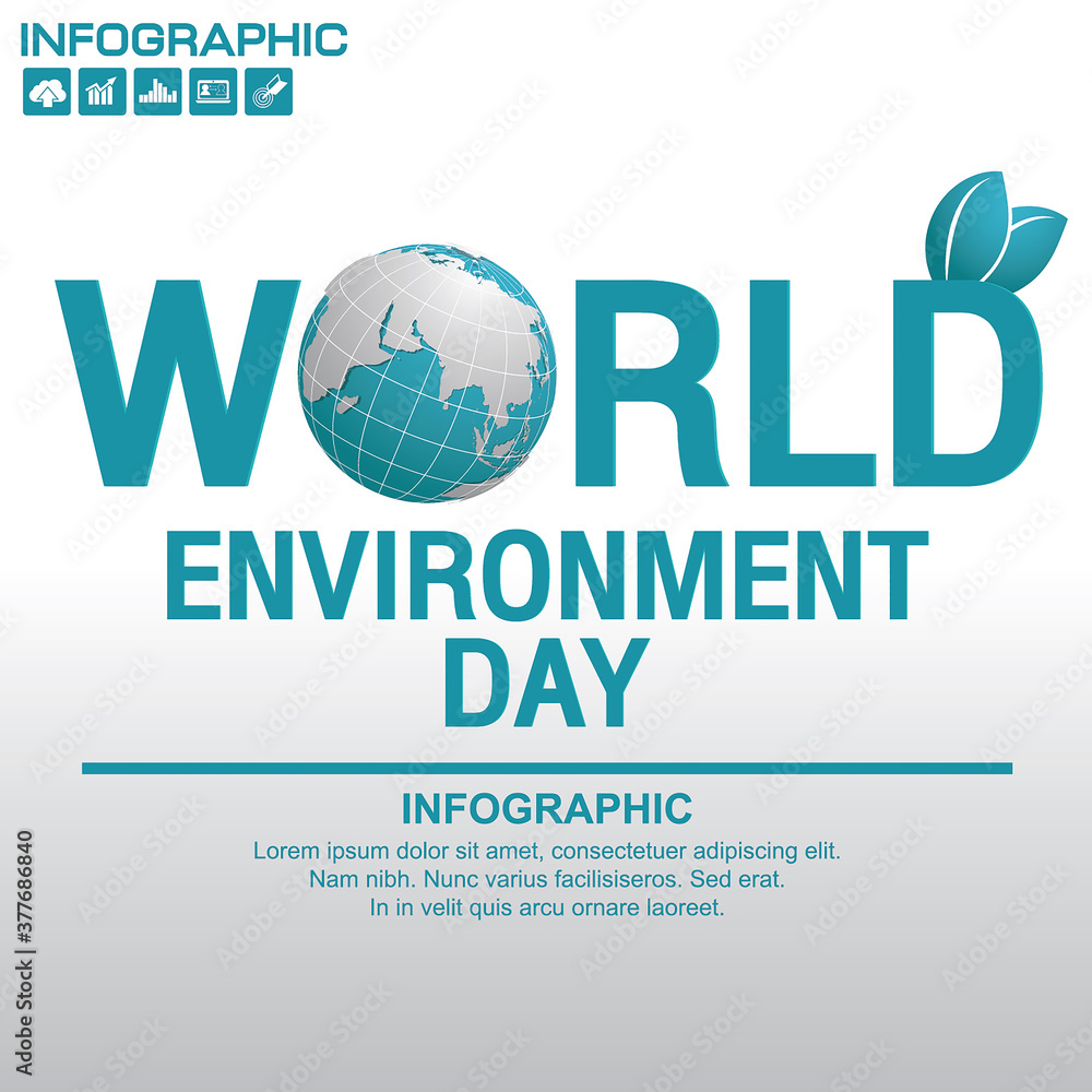 Earth globe vector illustration can be use as flyer, banner or poster. World Environment Day concept.