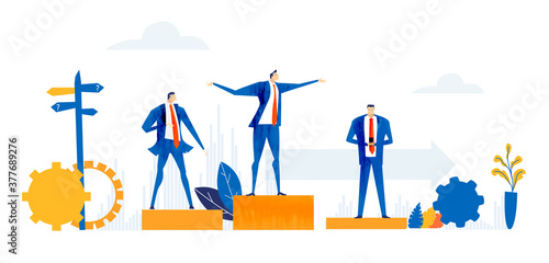 Business winners. First place, the best banker. Business people get awards.