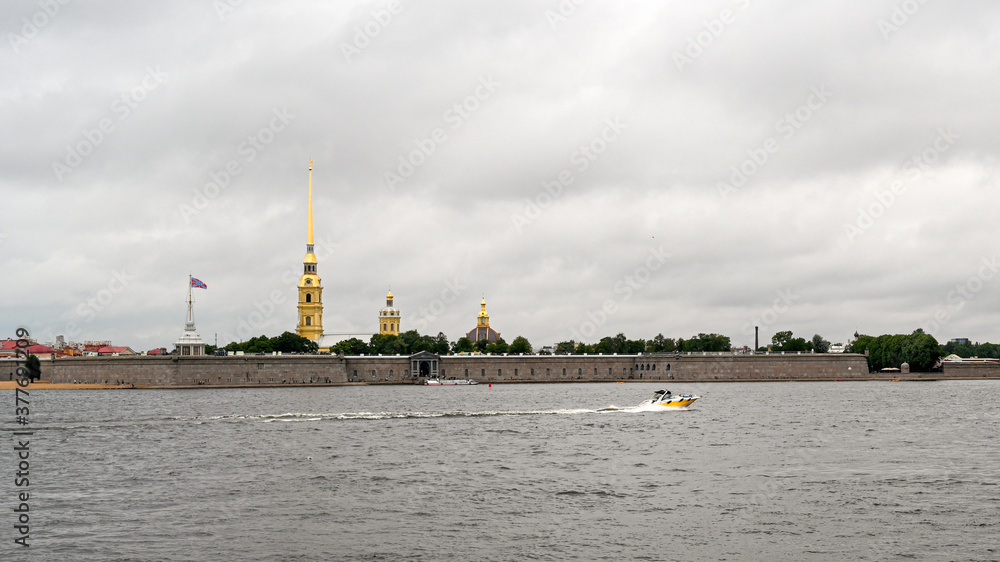 Peter and Paul Fortress in summer in St. Petersburg, Russia, 23 August 2020. Peter and Paul Fortress in summer in St. Petersburg, Russia, 23 August 2020.