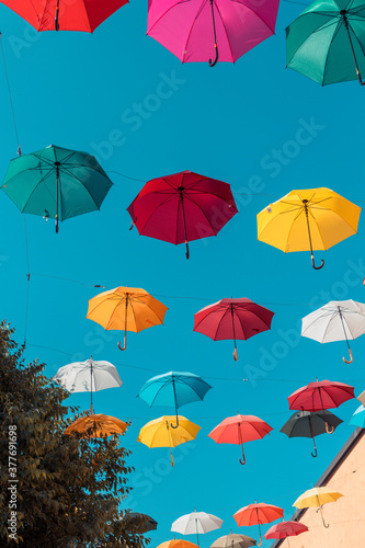 umbrellas in the sky