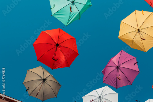 umbrellas in the sky