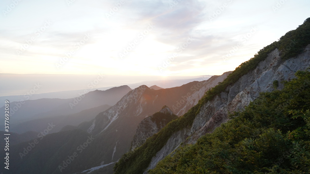伯耆大山山頂からの風景 朝 伯耆大山山頂からの風景 朝