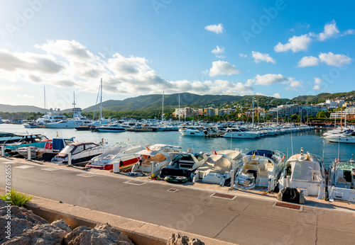 Boats and yachts in Portals Nous port, Mallorca island, Spain photo