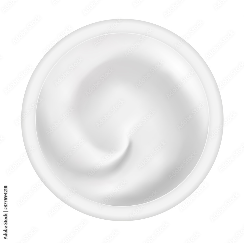 Round cream background. Cream jar isolated on white. Vector 3d ...