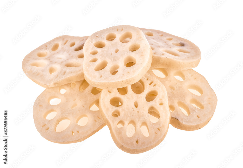 Lotus root on white background Lotus root on white background