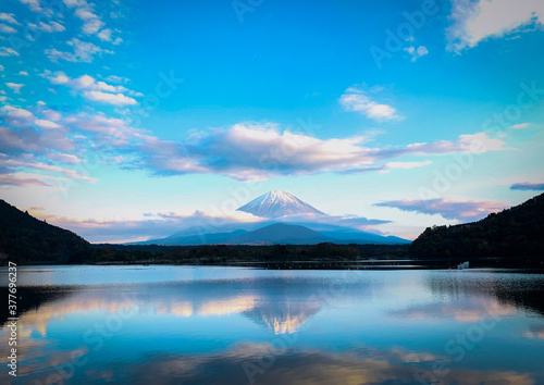 Mt. Fuji from Lake Motosu during winter