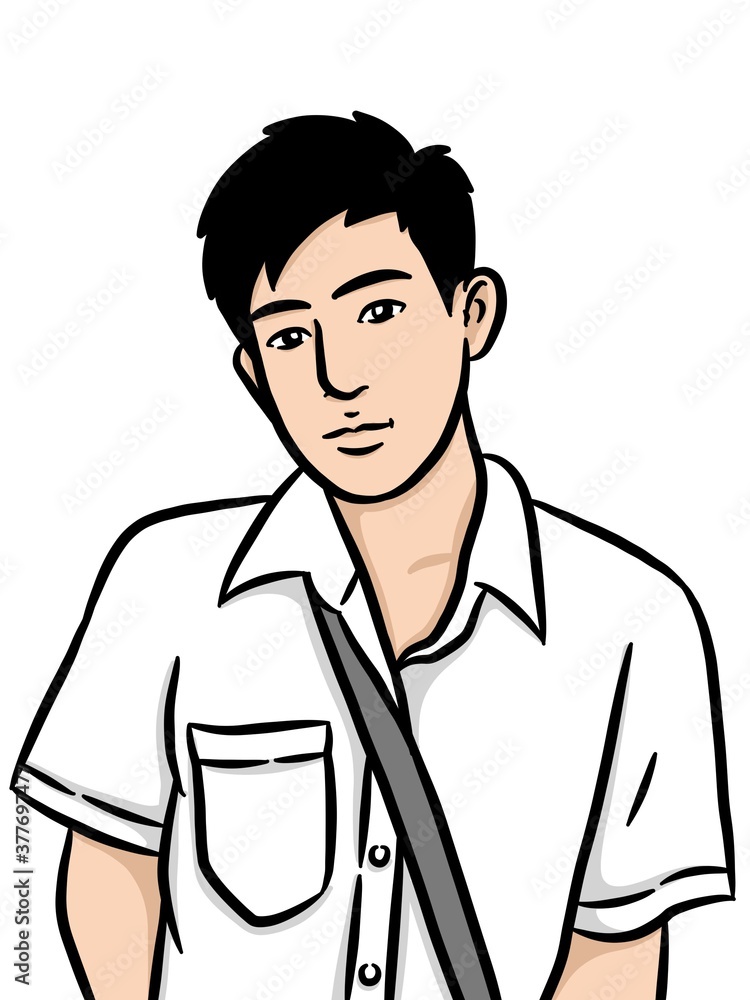 cartoon cute man on white background cartoon cute man on white background
