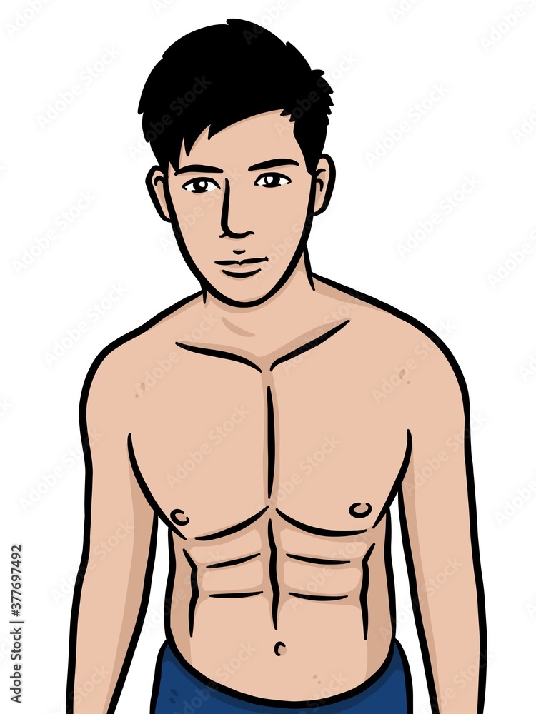 Fototapeta premium cartoon cute man on white background