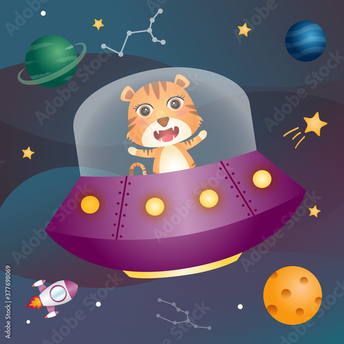 ute tiger in the space galaxy