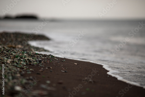 sandy beach and sea wave