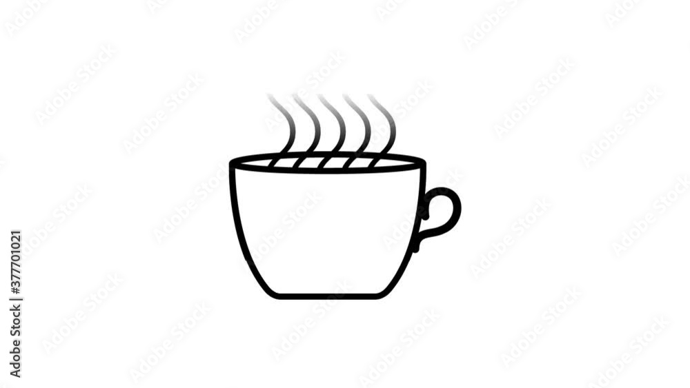 Black and white animation. Cup of tea or coffee with
steam. Black and white animation. Cup of tea or coffee with
steam.